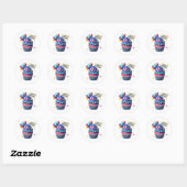 Taartje Verjaardagsstickers Ronde Sticker (Vel)
