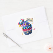 Taartje Verjaardagsstickers Ronde Sticker (Envelop)