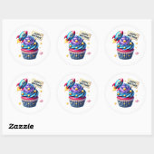 Taartje Verjaardagsstickers Ronde Sticker (Vel)