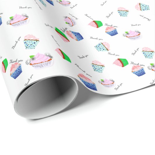 Taartjespapier met bedankje cadeaupapier (Rol Hoek)