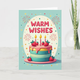 Taartkaart met warme wensen in pastelkleuren kaart