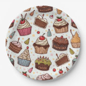 Taartpatroon Papier servet Papieren Bordje (Voorkant)