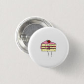 Taartpunt, taart thema ronde button 3,2 cm (Voorkant /achterkant)