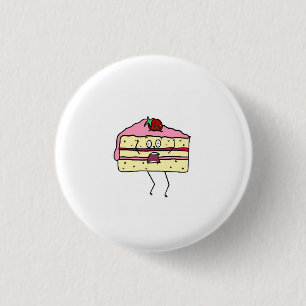 Taartpunt, taart thema ronde button 3,2 cm