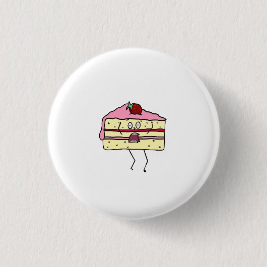 Taartpunt, taart thema ronde button 3,2 cm (Voorkant)