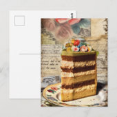Taartpunt van de huwelijkscake briefkaart (Voorkant / Achterkant)