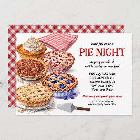 Taartuitdeelavondfeest  kaart (Voorkant / Achterkant)