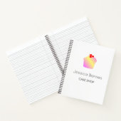 Taartwinkel cupcake silhouet wit notitieboek (Binnen)