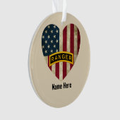 Tab Amerikaanse Heart Flag Ornament (voorkant)