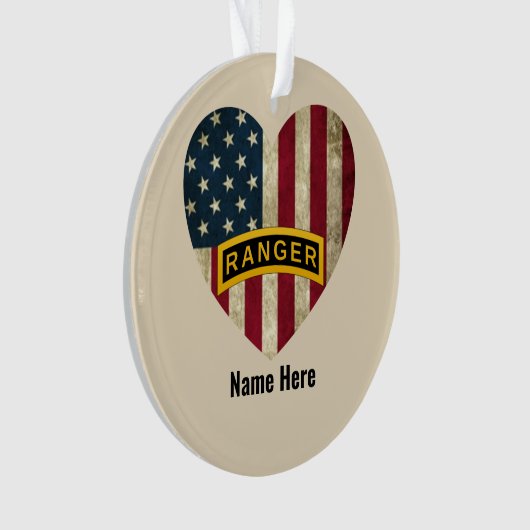 Tab Amerikaanse Heart Flag Ornament (voorkant)