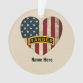Tab Amerikaanse Heart Flag Ornament (voorkant)