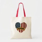 Tab Amerikaanse Heart Flag Tote Bag (Voorkant)