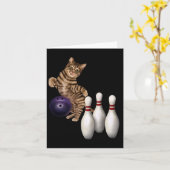 Tab Funny Cat Bowling Kaart (Gele Bloem)