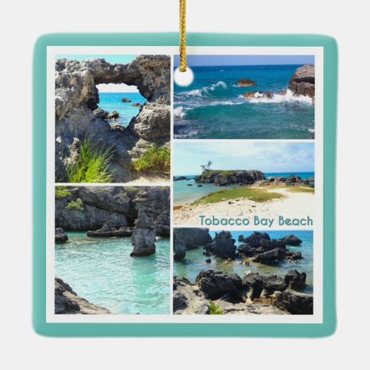 Tabacco Bay Beach, Bermuda Keramisch Ornament (Achterkant)
