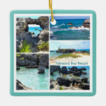 Tabacco Bay Beach, Bermuda Keramisch Ornament<br><div class="desc">Tabacco Bay Beach,  Bermuda is een klein maar beroemd strand in St. George's Parrish. Het strand is omringd door grote kalksteenrotsen en waterblauw water. door celeste@khoncepts.com</div>
