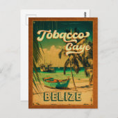 Tabacco Caye Belize  Palm Trees Souvenirs Briefkaart (Voorkant / Achterkant)