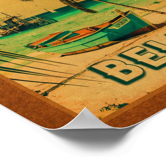 Tabacco Caye Belize  Palm Trees Souvenirs Poster (Hoek)