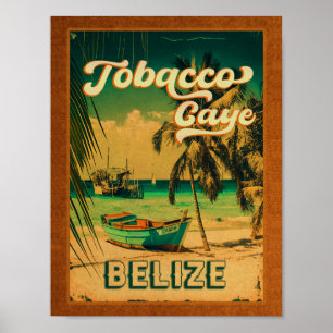 Tabacco Caye Belize  Palm Trees Souvenirs Poster