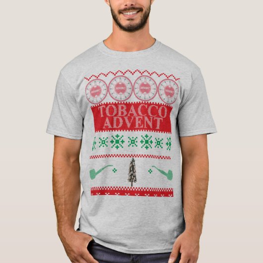 Tabak Advent Ugly Kerstmis T-Shirt (Voorkant)