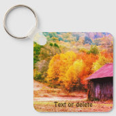 Tabak Barn in het najaar gepersonaliseerd Sleutelhanger (Voorkant)