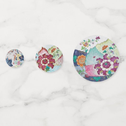 Tabak Blauw wit roze rood Confetti (Achterkanten)