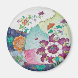 Tabak Blauwe witte, roze, ronde magneet