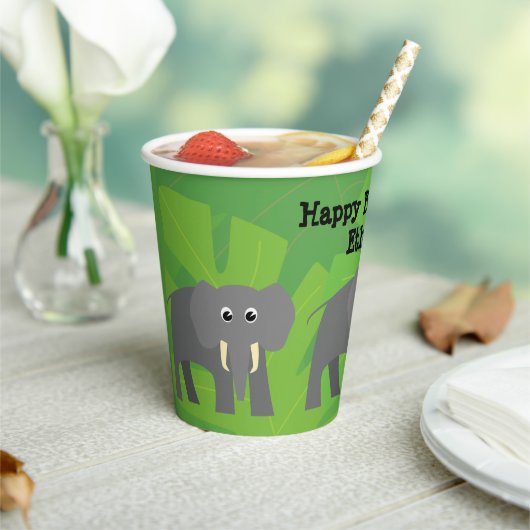 Tabak Safari - Dag van de olifant Papieren Bekers (Insitu)