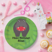 Tabak Safari - hippo Papieren Bordje (Feest)