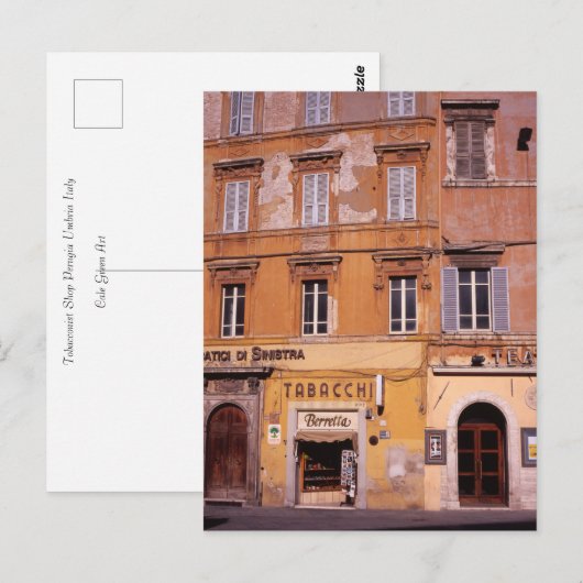 Tabak Winkelen Perugia Poster Briefkaart (Voorkant / Achterkant)