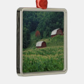 Tabakshandel en rode tabaksschuren in de buurt van metalen ornament (Rechts)