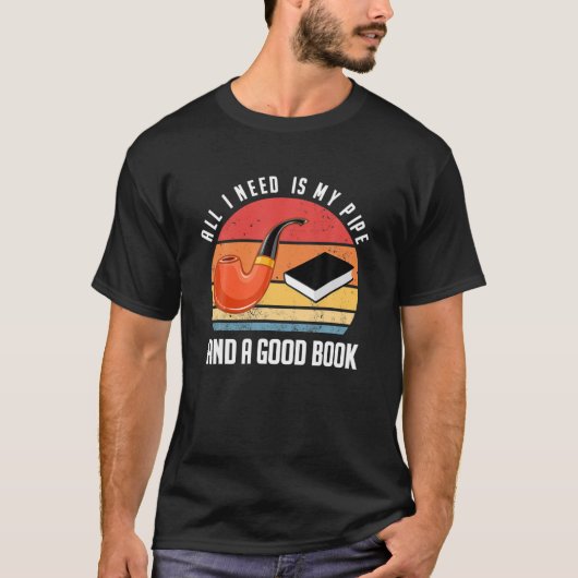 Tabakspijp Roken Reader Book Lover Reading Pip T-shirt (Voorkant)