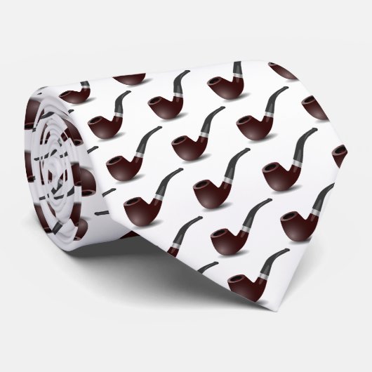 Tabakspijp voor rokers. Witte achtergrond. Stropdas (Opgerold)