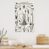tabakspijpen Hookah Antiek illustratie Poster (Keuken)