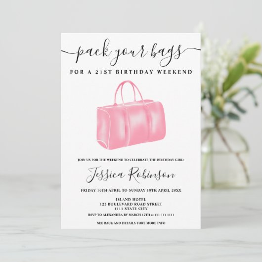 Tabaksprogramma voor roze waterverf kaart (Staand voorkant)