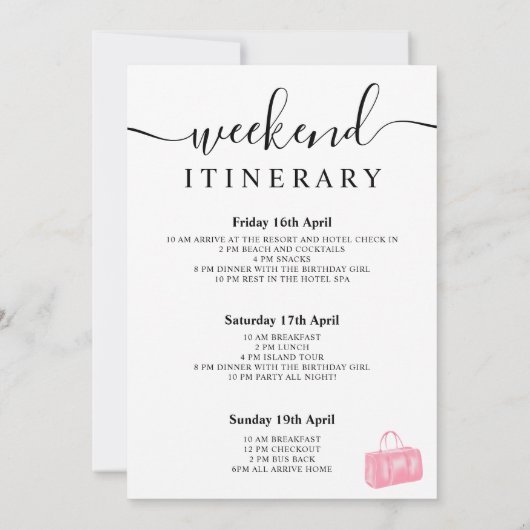 Tabaksprogramma voor roze waterverf kaart (Achterkant)