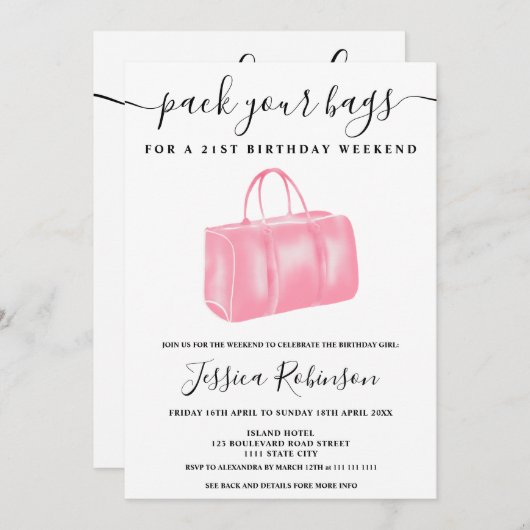 Tabaksprogramma voor roze waterverf kaart (Voorkant / Achterkant)