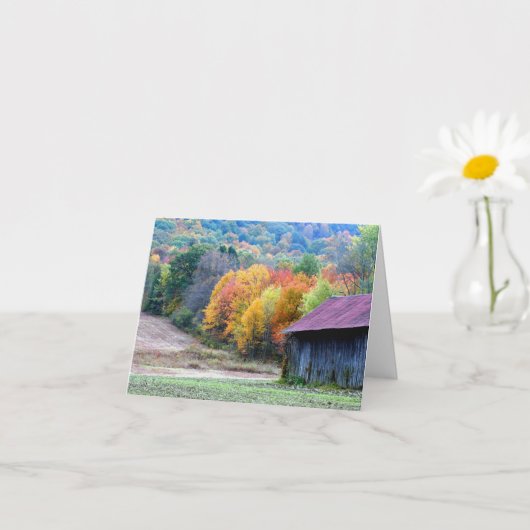 Tabaksschuur Fall Leaves Gepersonaliseerde Note Kaart (Kleine Plant)