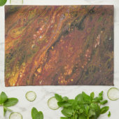 Tabarin 3 Warm Rood Groen Abstract Handdoek (Gevouwen)