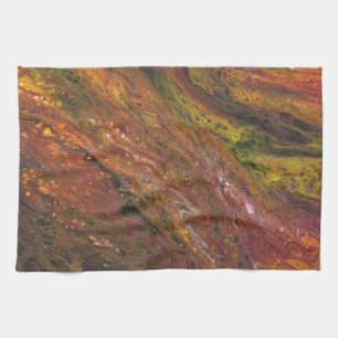 Tabarin 3 Warm Rood Groen Abstract Handdoek