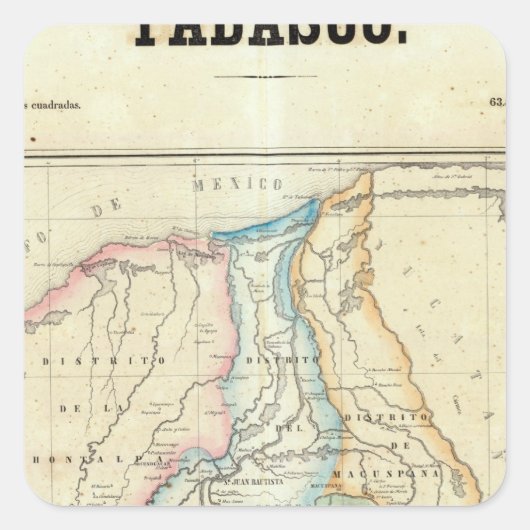 Tabasco, Mexico Vierkante Sticker (Voorkant)