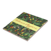 Tabasco Peppers Hot Chili Red Yellow Pepper Plant Tegeltje (Zijkant)