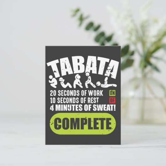 Tabata Workout Fitness Bootcamp Cardio Briefkaart (Staand voorkant)