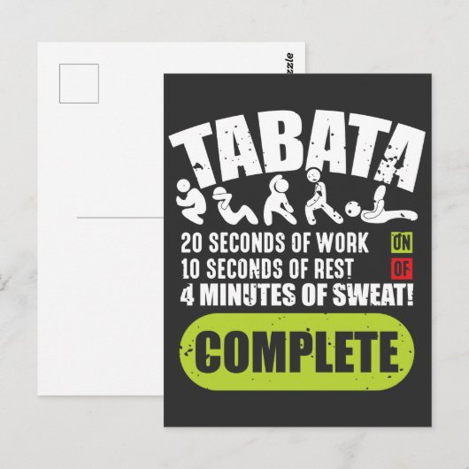 Tabata Workout Fitness Bootcamp Cardio Briefkaart (Voorkant / Achterkant)