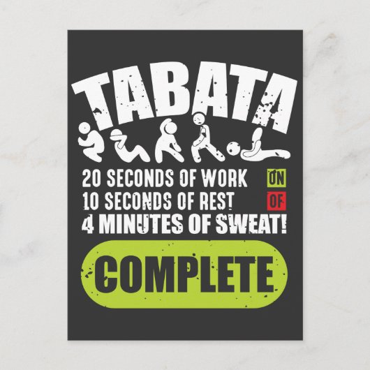 Tabata Workout Fitness Bootcamp Cardio Briefkaart (Voorkant)