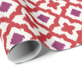 Tabatpatronen met kleurrijke rode en paarse ikat cadeaupapier (Rol Hoek)