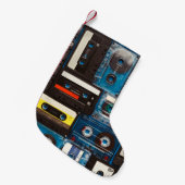 Tabbanden voor geluidscassettes met retro kleine kerstsok (Voorkant (Hangend))