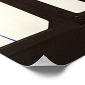 Tabbanden voor geluidscassettes met retro poster (Hoek)