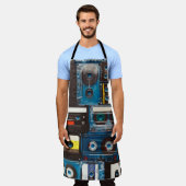 Tabbanden voor geluidscassettes met retro schort (Gedragen)