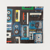 Tabbanden voor geluidscassettes met retro wandkleed (Voorkant (horizontaal))