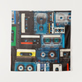 Tabbanden voor geluidscassettes met retro wandkleed (Voorkant)